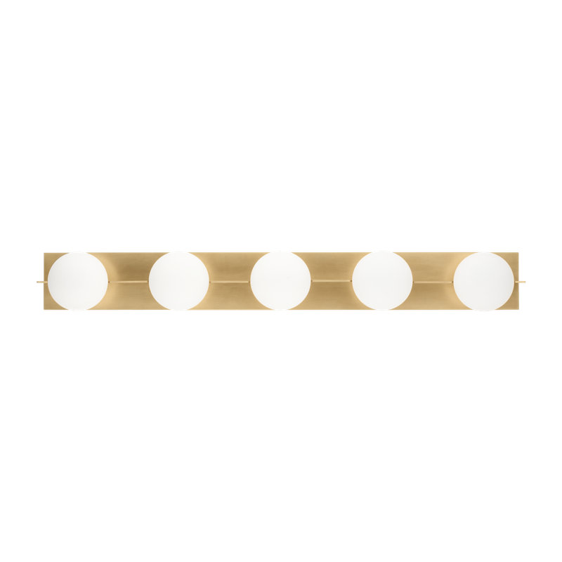 Orbel 5-Light Bath, Natural Brass