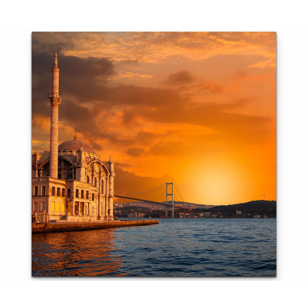 Leinwandbild Ortaköy-Moschee bei Dämmerung – Istanbul