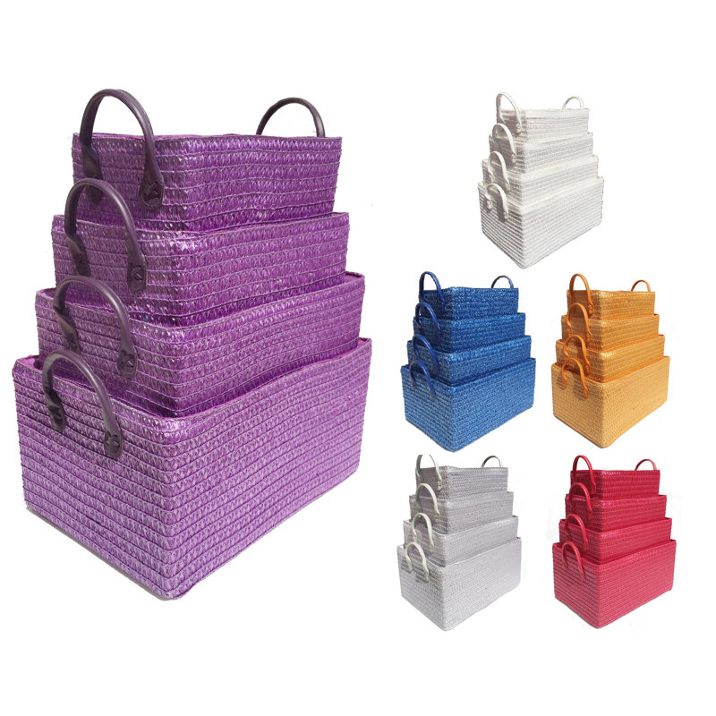 WFX Utility Aerie Fabric Decorative Basket, 18cm H x 34cm W x 23cm D, Purple