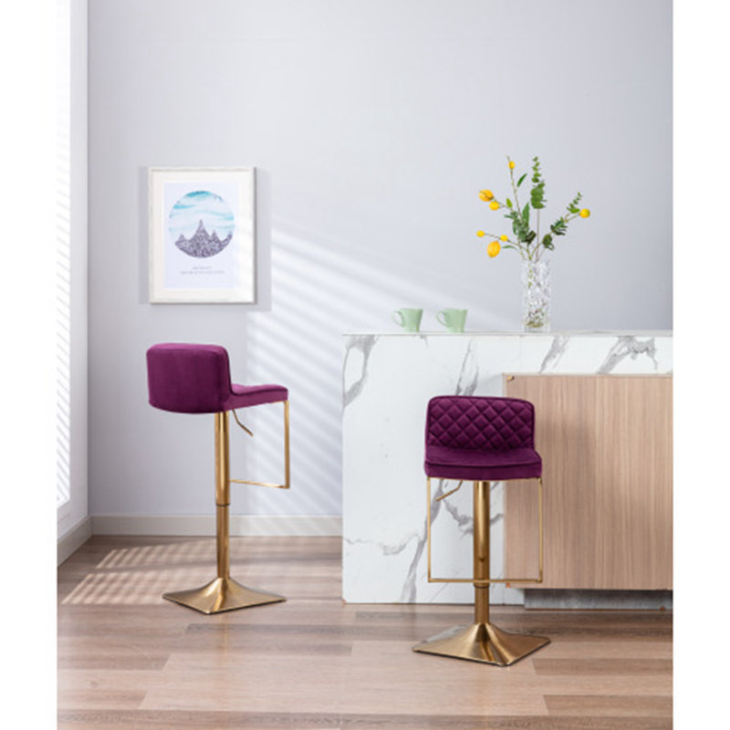 Tabouret pivotant à hauteur réglable, Mauve