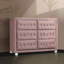 Commode à 6 tiroirs en tissu rose