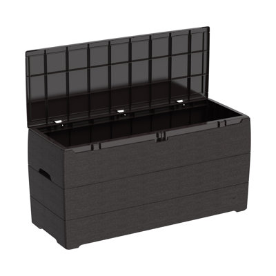 Duramax CedarGrain 71-Gallon Resin Deck Box with Lockable Lid and Wheels