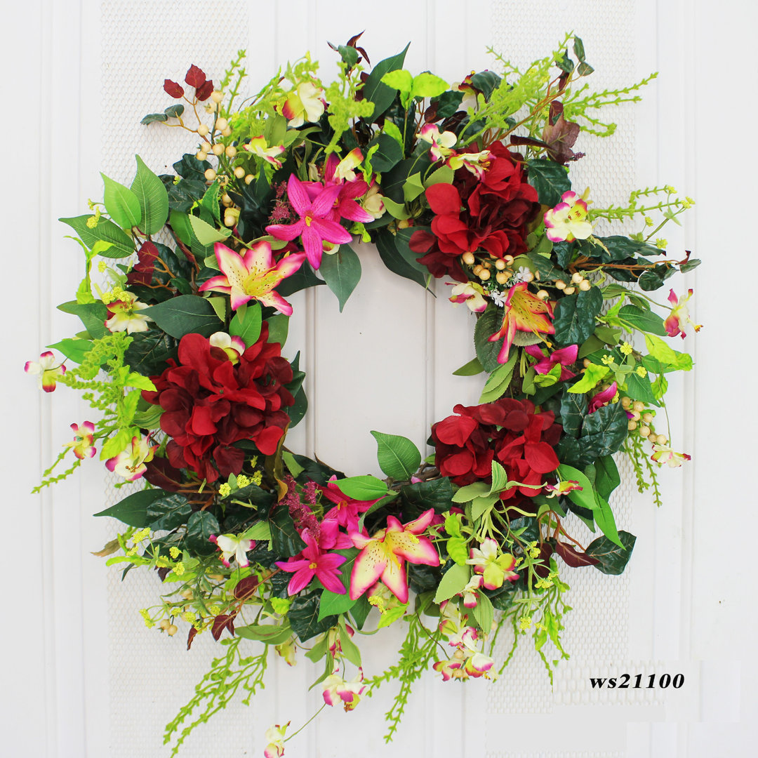 Handcrafted Faux Mixed Assortment Foam 24'' Wreath Primrue