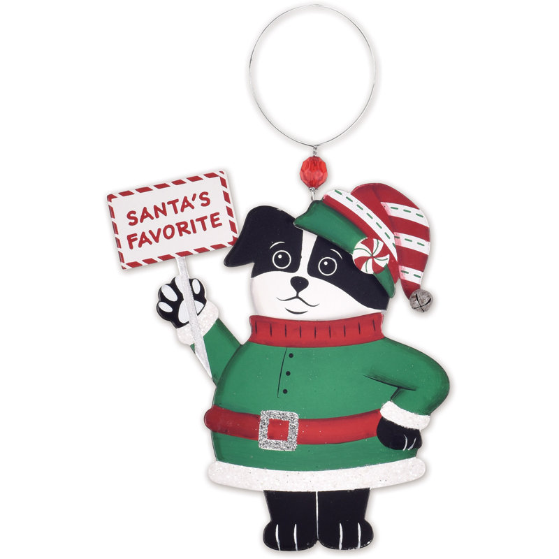Ornement Chubby Elf Dog - ensemble de 2