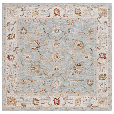 Tapis oriental en polyester bleu / or Xanthi