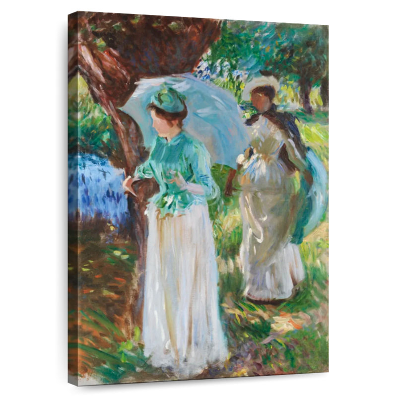 Leisha, deux filles avec des parasols, 1888, H 24 po x l 16 po
