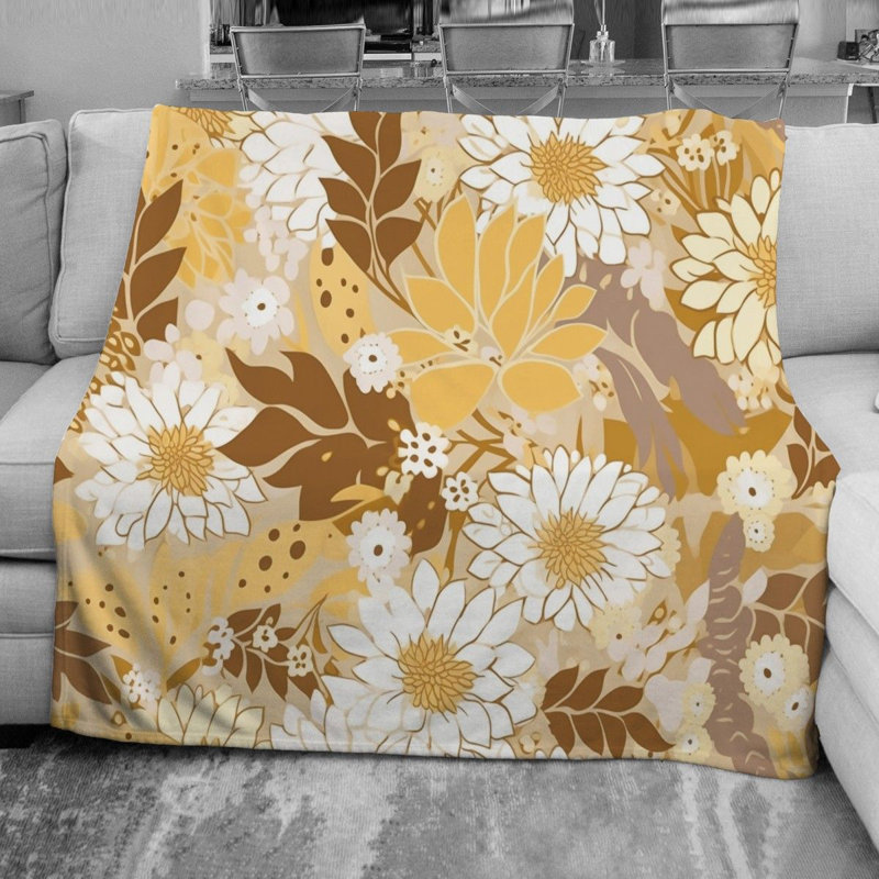 Machine Printed Throw Blanket, 51" W x 60" L