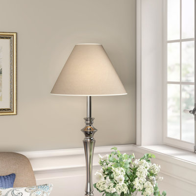 Abat-jour empire en tissu beige H 11 po x l 17 po Empire