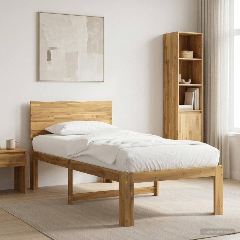 Solid Wood Bed Frame, Double (4'6), White