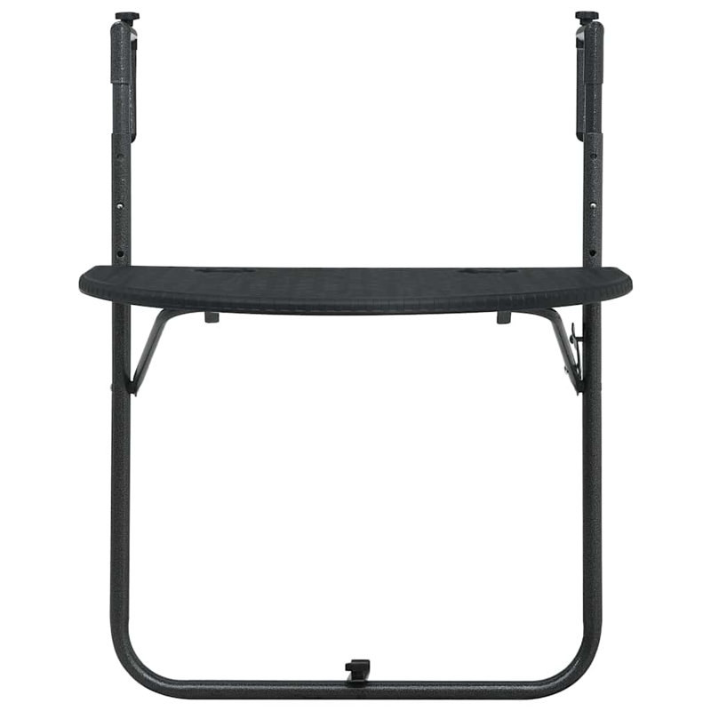 Balcony Table Black Plastic 23.6 x 25.2 x 32.9 in Foldable Balcony Bistro Table Space Saving