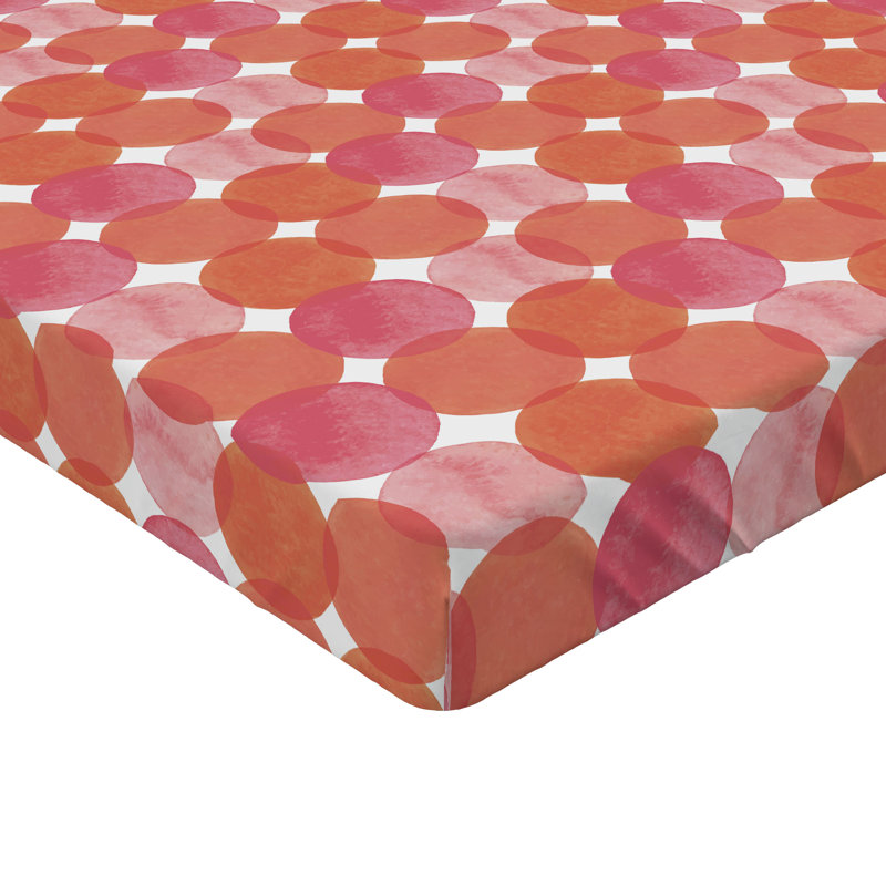 Ambesonne Nature Fitted Sheet Leaves Botanical Style Art, Twin Fitted Sheet, Burnt Sienna/Pink Geometric