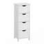 Armoire de rangement blanche pour salle de bain, armoire autoportante avec tiroirs