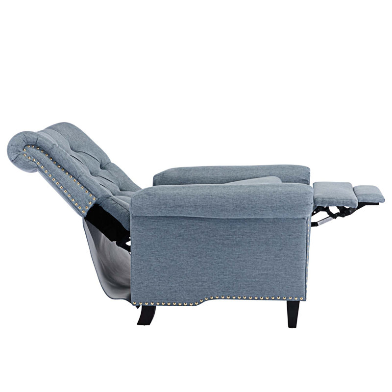Fauteuil inclinable standard de 25,95 po Maricelda, Mélange de lin bleu
