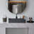 Cpingao 20" Rectangle Quartz Stone Vanity Bathroom Sink, Above Counter Bathroom Sink, Vessel Sink, Matte Gray