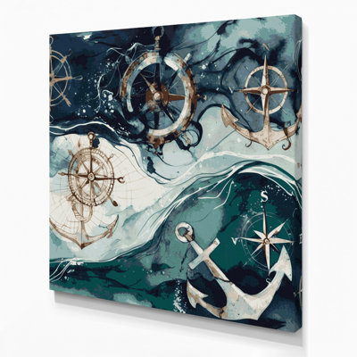 Art nautique gris sur toile