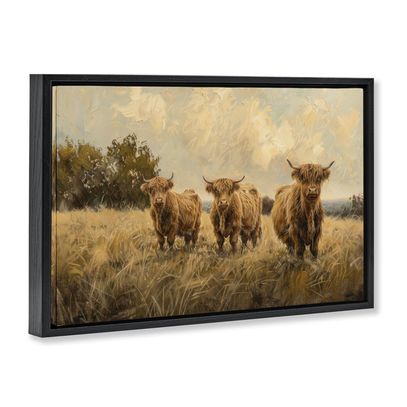 Toile flottante encadrée par Three Petals Prints, Cadre flottant noir de jais, H 17 po x l 25 po