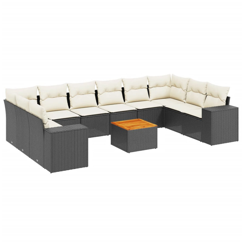 Vidaxl Garden Sofa Set Black