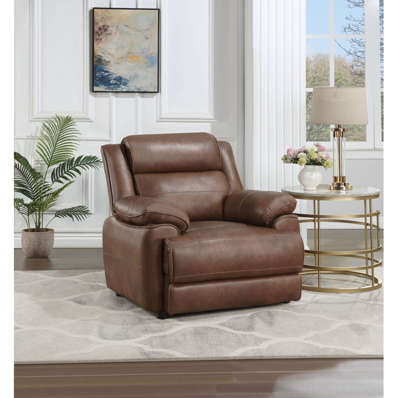 Fauteuil d'appoint rembourré rembourré Zeshaun brun foncé