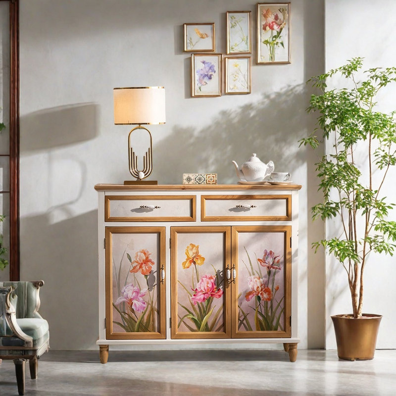 Armoire d'entrée en bois de pin massif
