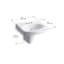 Pinoir® Vitreous China U-Shaped Semi-Pedestal Bathroom Sink with Overflow-10940238-65046039