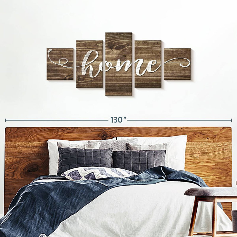 Home Typographie 5 pièces, H 80 po x l 36 po x P 1,25 po