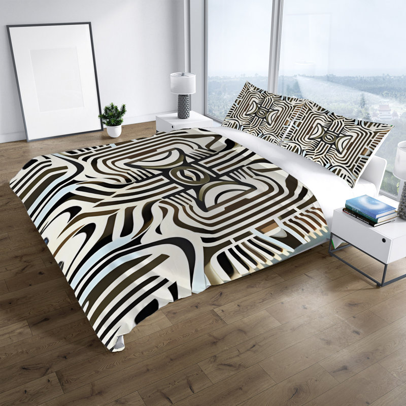 Polyester Abstract Duvet Cover, Twin Duvet Cover + 1 Queen Sham