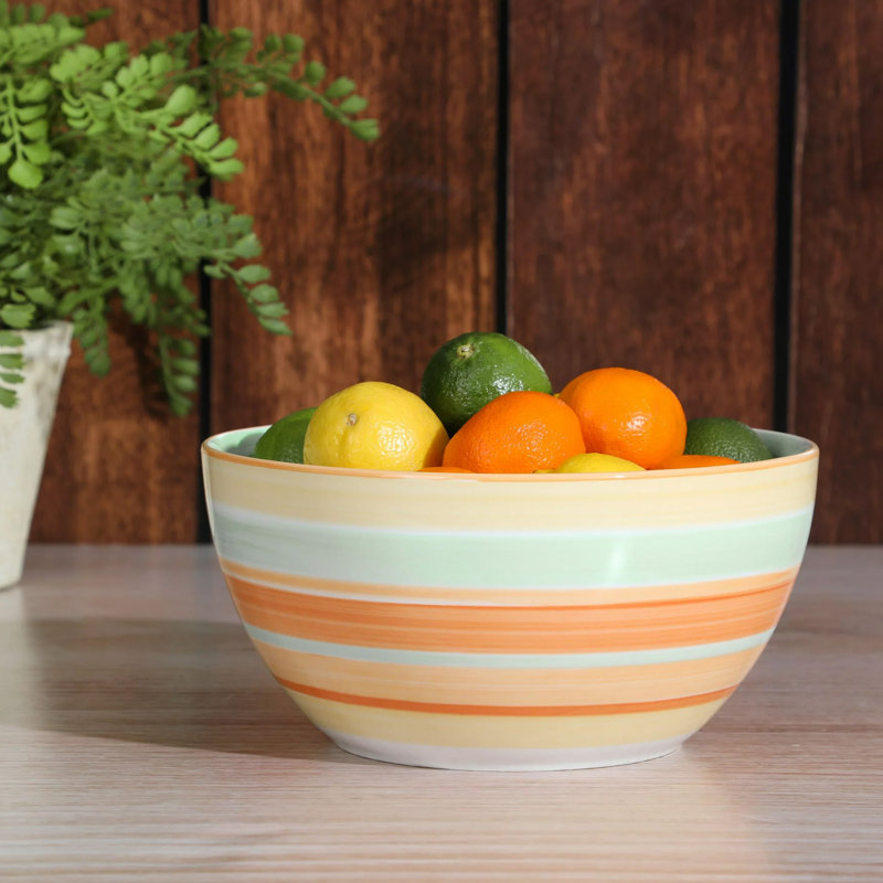 Bol de service à rayures rétro HomeStyle 9 pouces