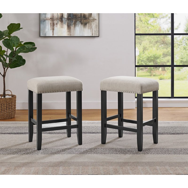 Arystan Glass Top Counter Height Bar Console Table with 3 Stools Set, Black