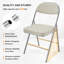 Chaise pliante en velours côtelé 17,5 po beige