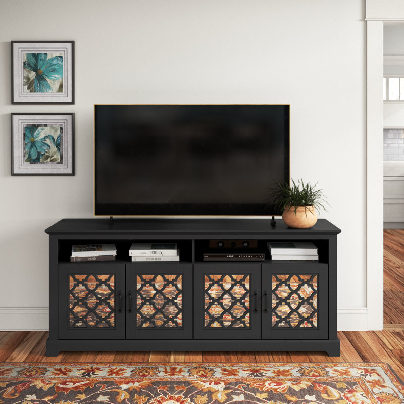 Chessani TV Stand with Open Storage for TVs up to 75", Black