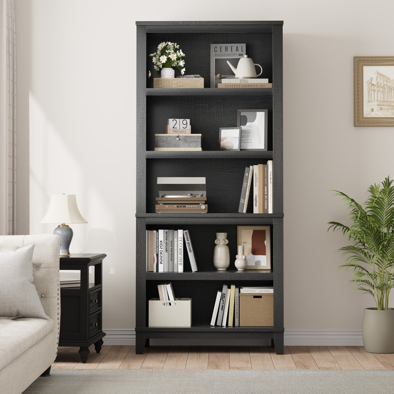80 cm W Bookcase, 181 cm H x 80 cm W x 30 cm D x, Black