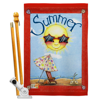 Double Sided 40.00'' H x 28.00'' W Polyester Flag Set