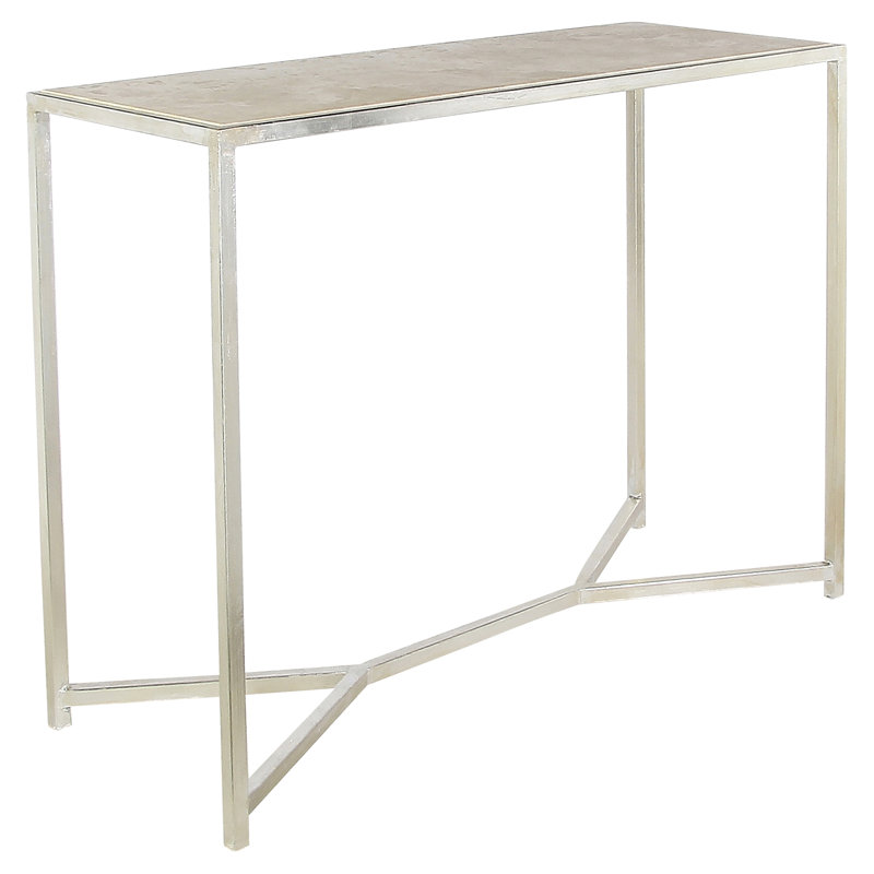 Web 48" Console Table, Lite Travertine, Oyster White