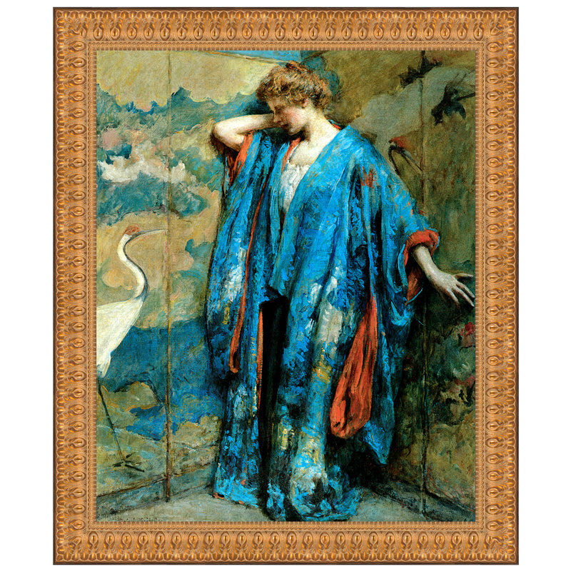 Bleu et jaune, reproduction de reproduction encadrée de 1910, H 28,5 po x l 24,5 po x P 1,75 po