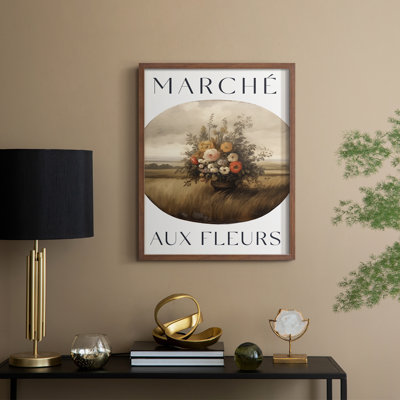 Impression encadrée Vintage Floral Print II - bois massif