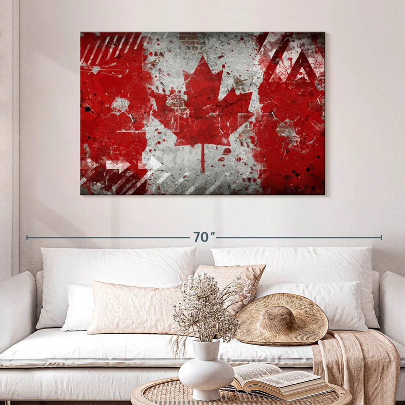 Borges Grunge Canada Flag, 32" H x 48" W