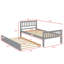 Structure de lit plateforme robuste en bois avec lit gigogne extensible-2015370784