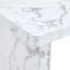 Table de salle à manger 63 po x 35,4 po avec autocollant en marbre blanc - 4 chaises en polyuréthane doux et élégant