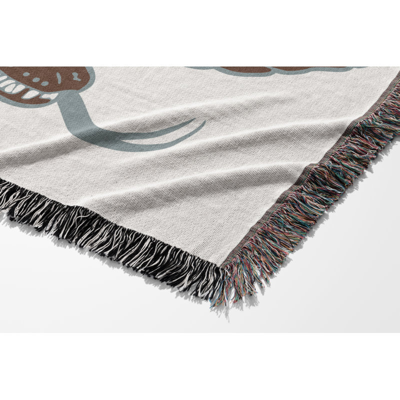 Jeté en mélange de coton Spiga Snake, Orange brûlé, L 60 po x l 50 po