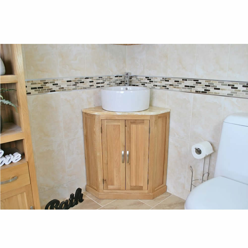 Delossantos Solid Oak 550mm Free-Standing Vanity Unit