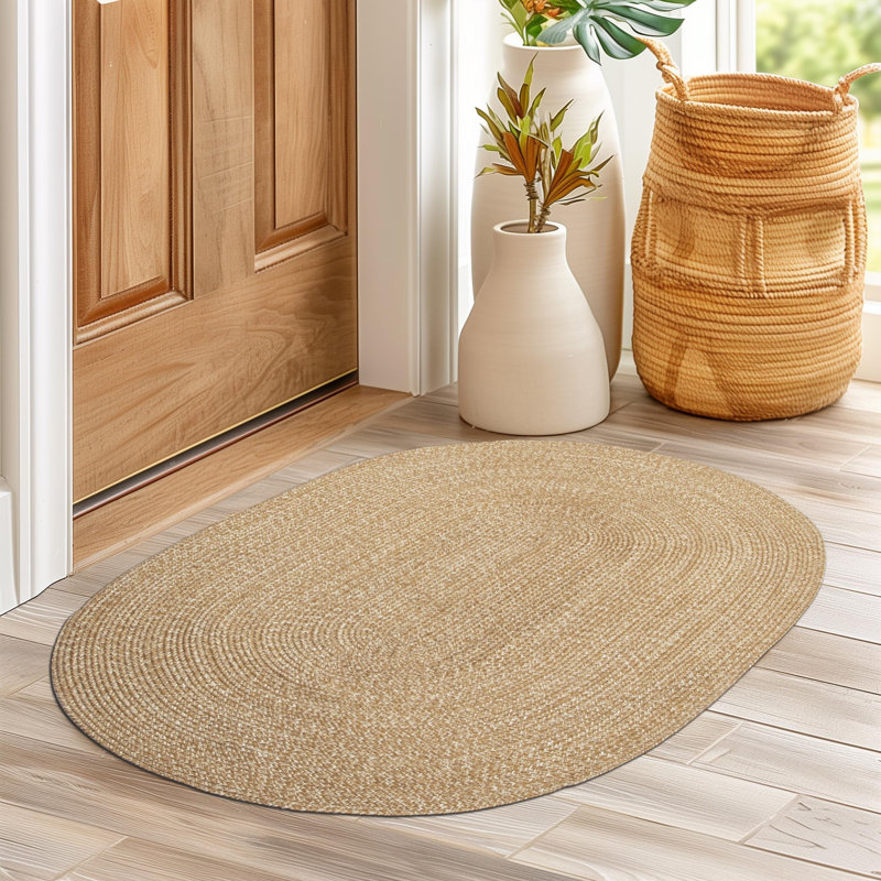 Elizondo Faux Fur Gingham Indoor Rug, Oval 2' x 3'