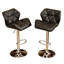 Tabourets de bar contemporains, noirs, de 2 - hauteur réglable hydraulique, siège en cuir PU Diamond, confortable avec repose-pieds noir et ajout pratique-1007689758