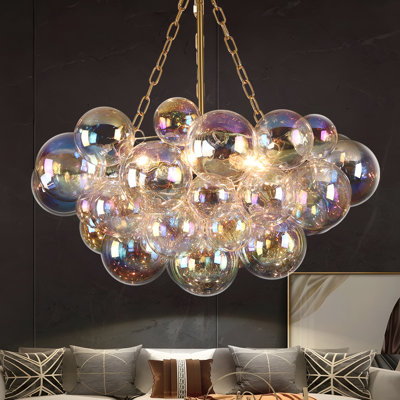 Lustre sphérique en verre 6 lumières