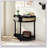 Unique Half Moon Design End Table With Sliding Rattan Door, Elegant Semi-Circle Entryway Furniture-1266444448