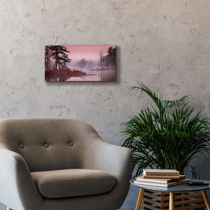 «Pink Fog» par Patrick Zephyr, art mural sur toile, H 12 po x l 24 po x P 0,75 po