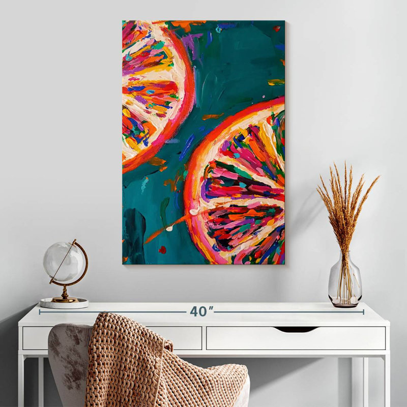 Yarlin Pink Grapefruit Slices, 30" H x 20" W
