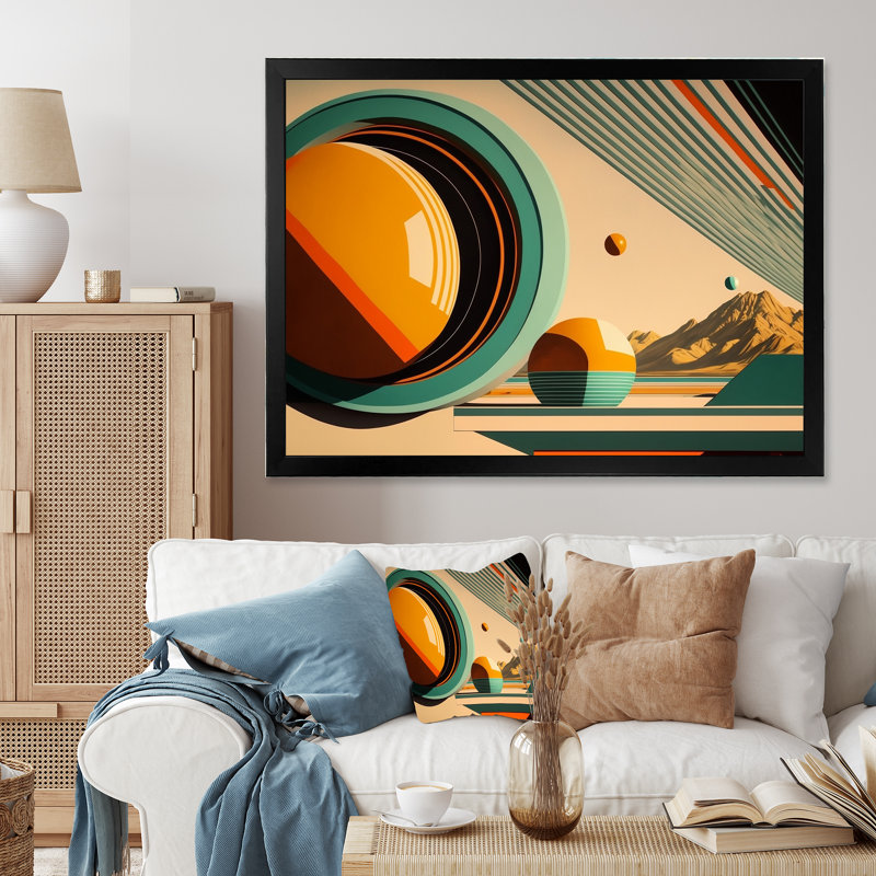 Impression rétro sur toile Mid-Century III, Noir, L 40 po x H 30 po
