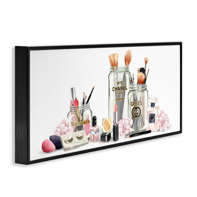 Floral Makeup Collection Still Life Black Framed Giclee Art by Ziwei Li