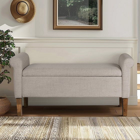 Banc de rangement rembourré