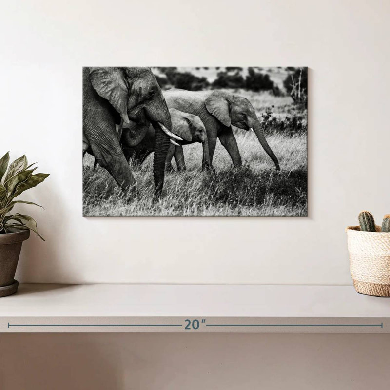 Elephant Family I, 8" H x 12" W